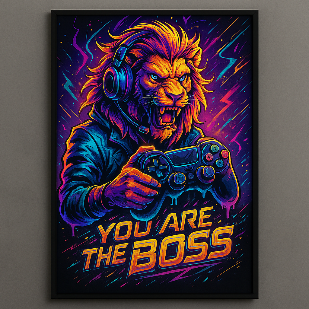 poster you are the boss lion