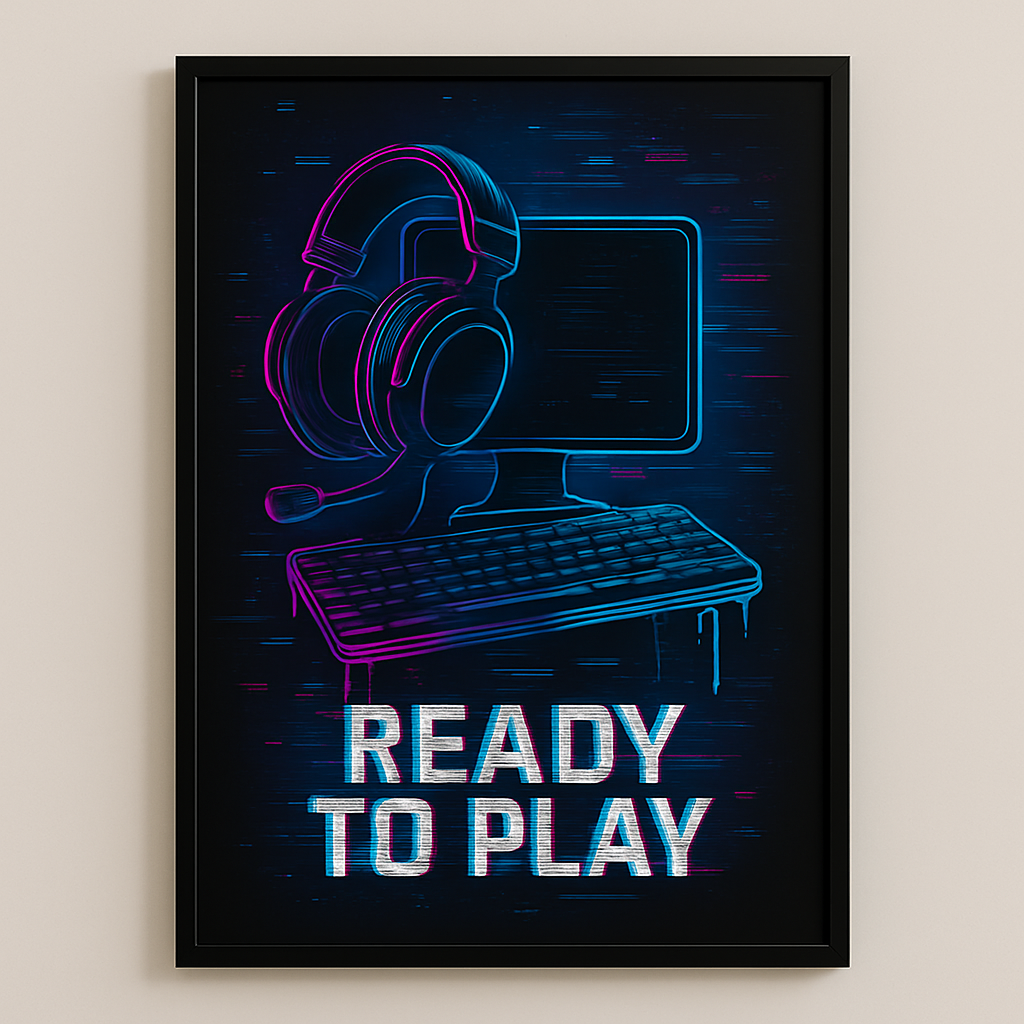 poster ordinateur ready to play