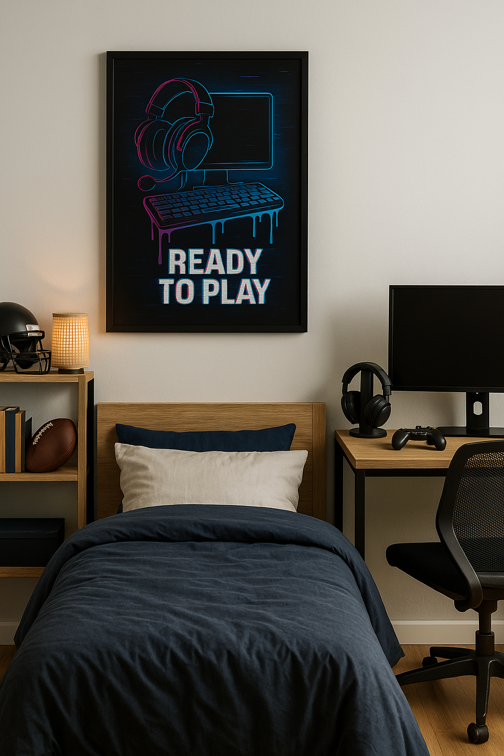 poster ordinateur ready to play